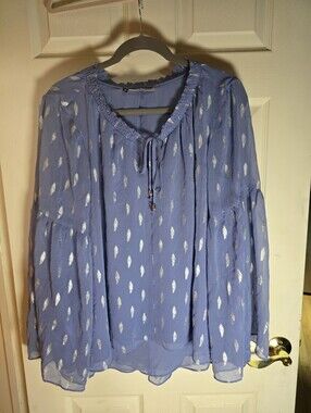 Jennifer Lopez Lavender Blouse with Silver Accents